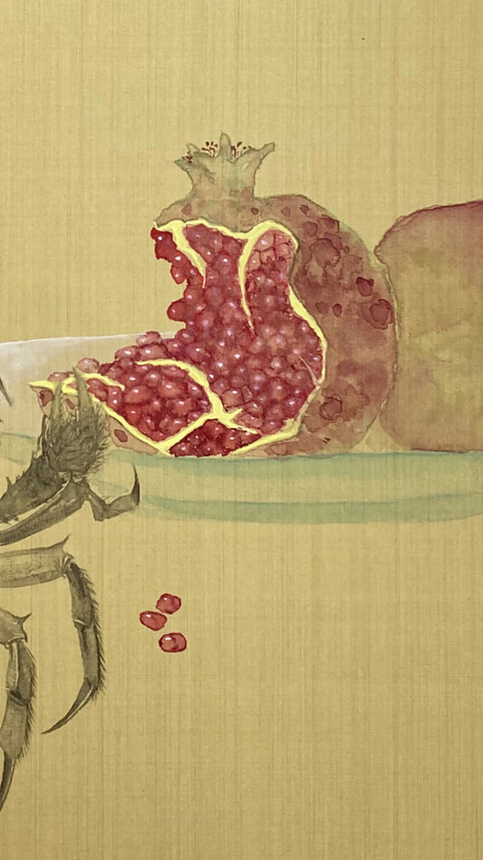 Chinese Art Chinese Painting for Home Decor Wall Decoration Silk Board -Sumi Ink Painting (50x30cm)