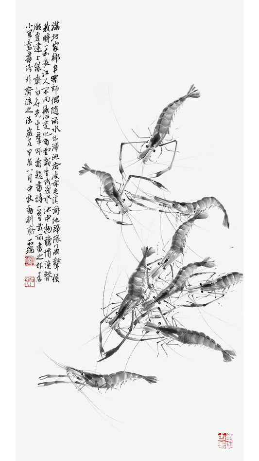 Chinese Art Painting for Home Decor Wall Decor -Sumi Ink Painting (69x35cm)
