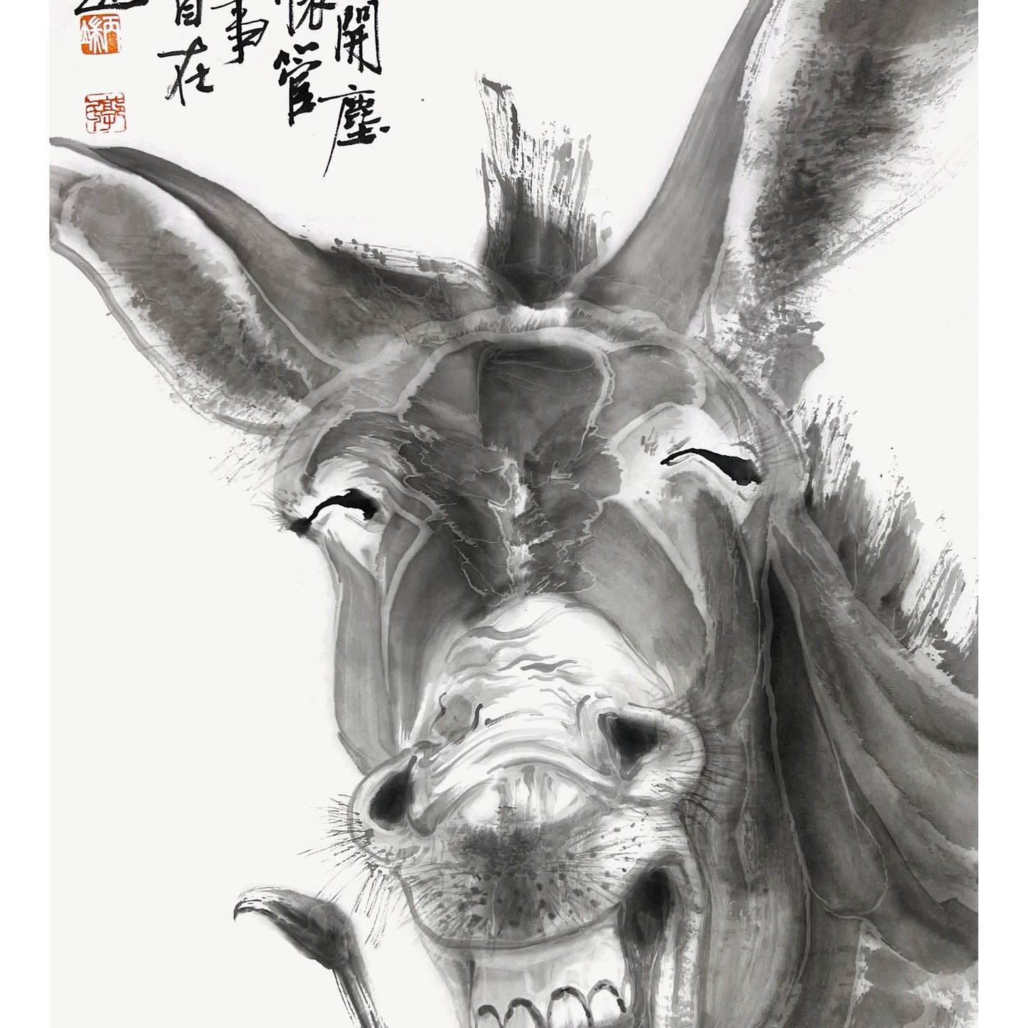Traditional Chinese Art Giclée Print – Happy Donkey | Chinese Ink and Water Art, Wall Art, Calligraphy (Copy)