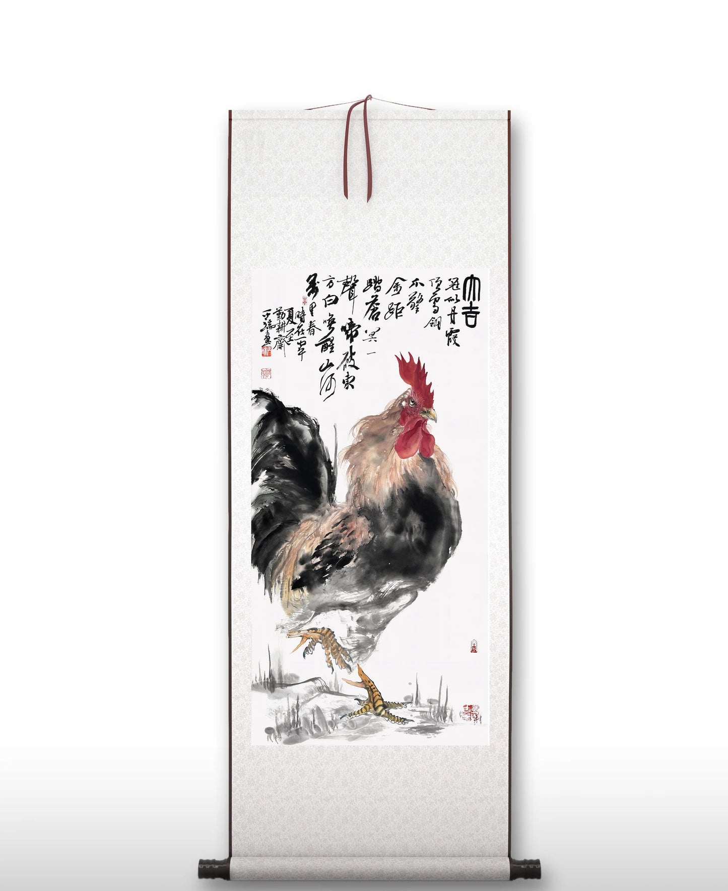 Traditional Chinese Art Giclée Print – Rooster of Great Fortune | Chinese Ink Painting, Wall Art, Calligraphy