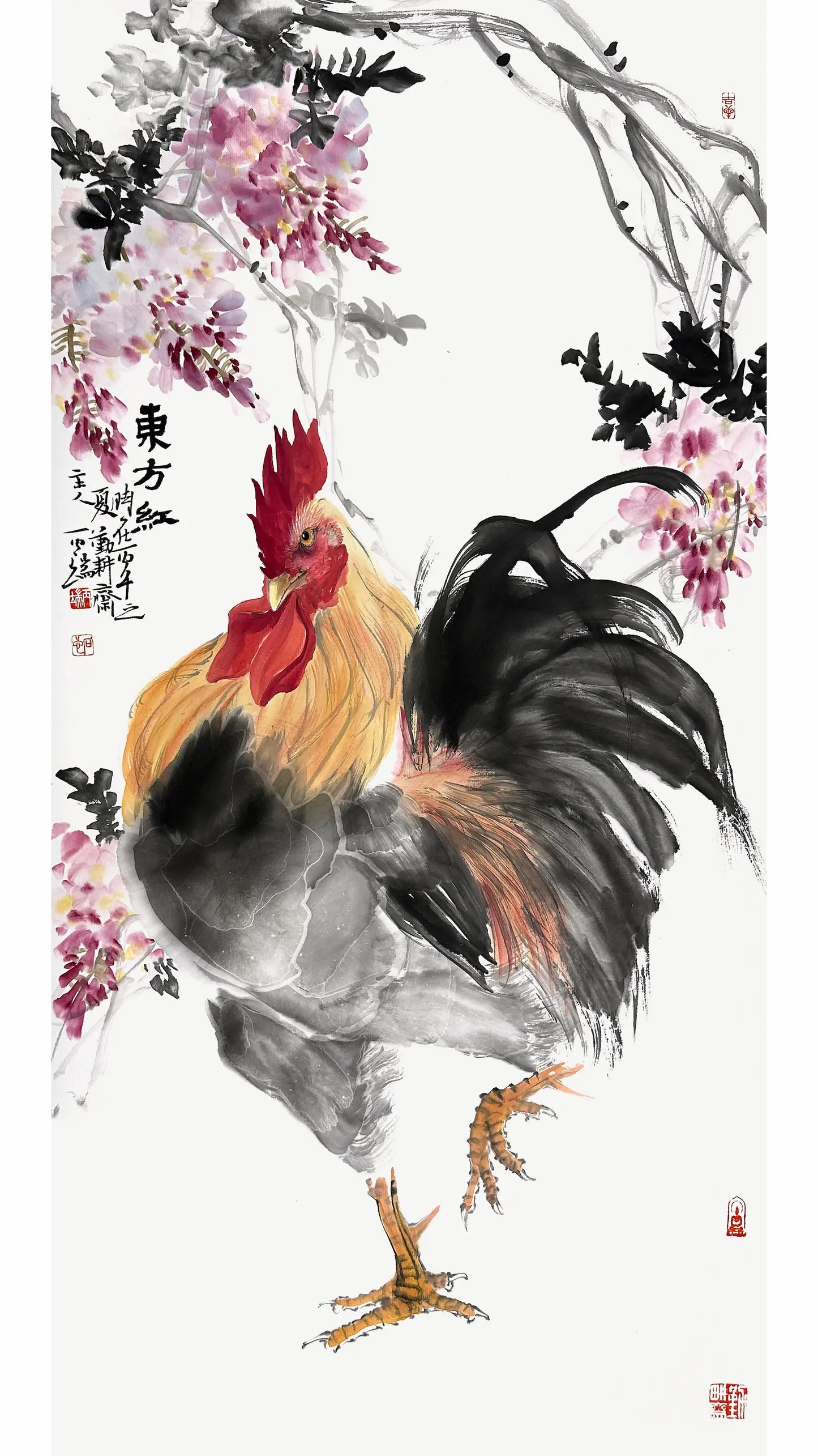 Traditional Chinese Art – Rooster of Great Fortune | Chinese Ink Painting, Wall Art, Calligraphy, Chinese Art